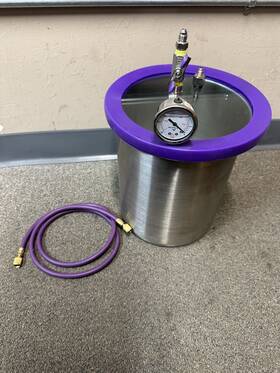 Bvv5gsm Bvv Used Best Value Vacs 5 Gallon Aluminum Vacuum Chamber With Hose And Glass Top Bvv5gsm Bvv Used Best Value Vacs 5 Gallon Aluminum Vacuum Chamber With Hose And Glass Top