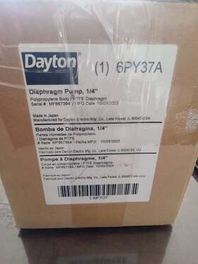 6py37a Dayton New Diaphragm Pump 1/4 Inch Polypropylene Body/ptfe Genuine