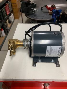Pa2501 Fluid-o-tech Rotary Vane Pump Brass And Electric Marathon Motor Pa2501 Fluid-o-tech Rotary Vane Pump Brass And Electric Marathon Motor