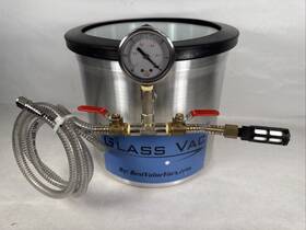 Gv3gssw Glass Vac 3 Gallon Wide Stainless Steel Vacuum Chamber