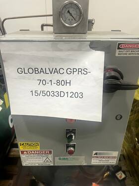 Gprs-70-1-80h Globalvac 3 Hp Rotary Vane Vacuum System Rietschle Pump 3-phase 80 Gal Tank Gprs-70-1-80h Globalvac 3 Hp Rotary Vane Vacuum System Rietschle Pump 3-phase 80 Gal Tank