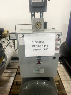 Gps-80-80h Globalvac 5 Hp Rotary Vane Vacuum System Gd Pump 3-phase 80 Gal Tank
