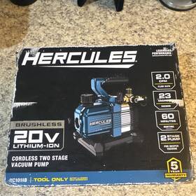 Hercules Hc1011b 20v Cordless Brushless Two-stage Vacuum Pump