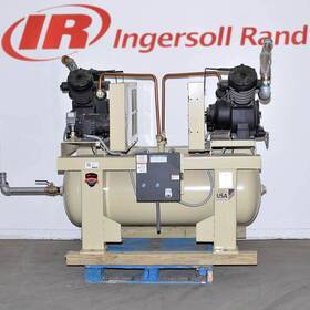 2-7ve5 Ingersoll Rand Ir T30 Duplex 5hp Dual Vacuum Pump 120 Gallons 460v 3phase 60hz