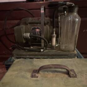 100-15 J. Sklar Vacuum Pump With Glass Bottles And Gauge