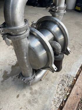 P150sl Murzan Used 3 Inch Diaphragm Pump With Flap Valves Stainless Sanitary