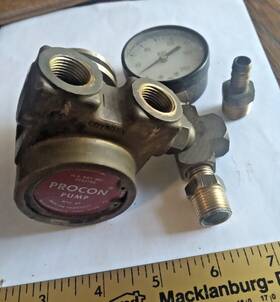 C01508x Procon Rotary Vane Pump Series 2 Brass 15gph Clamp-on .188 Double-flat C01508x Procon Rotary Vane Pump Series 2 Brass 15gph Clamp-on .188 Double-flat