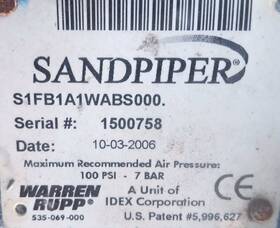 Sandpiper S1fb1a1wabs000 Warren Rupp Diaphragm Pump - Used