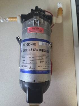 8007-593-836 Surflo Sureflo Diaphram Pump # 8007-593-836. 30/50 Psi. 1.8 Gpm. 12v
