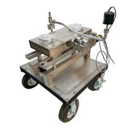 Gv-2500m Vacuum Technology Vti 21 Inch X10 X3 Dual Port Chamber With Rail Cart #1 Gv-2500m Vacuum Technology Vti 21 Inch X10 X3 Dual Port Chamber With Rail Cart #1