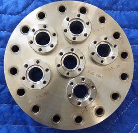 981-2607 Varian 6 Inch Cf Flange 6x1.33 Ports 16 Holes Stainless Used Good