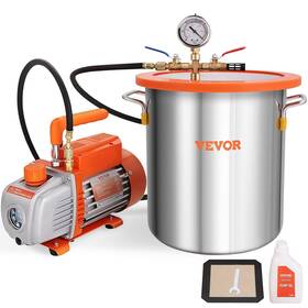 Zkbttz35cfm150fssv1 Vevor 5 Gallon Vacuum Chamber And 3.5 Cfm Pump Kit Tempered Glass Lid De Zkbttz35cfm150fssv1 Vevor 5 Gallon Vacuum Chamber And 3.5 Cfm Pump Kit Tempered Glass Lid De