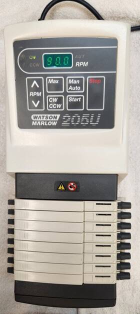 205u Watson-marlow Multichannel Pump With 8 Channel Roller And Cassettes