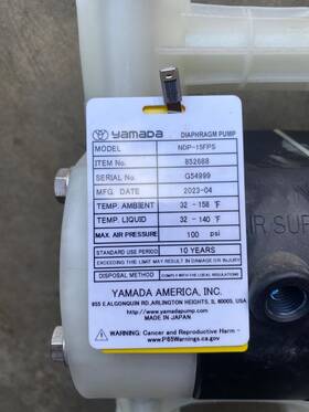 Ndp-15fpt Yamada 85288 851699 Air Powered Double Diaphragm Pump New Ndp-15fpt Yamada 85288 851699 Air Powered Double Diaphragm Pump New