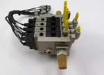 Lot Of Smc ZM133H-K5LZ Vacuum Ejector W/ VJ114-5LOZ Valves Mounted. Fixed Price $92.00.