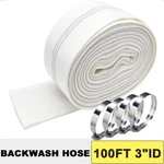 Water Discharge Backwash Pool Hose 3" Inch X 100 Ft Lay-flat Drain Pump White. Fixed Price $47.99.