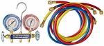 Yellow Jacket 42004 Series Manifold With 3-1/8" Gauge, Psi, R-22/404A/410A. Fixed Price $177.19.