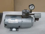 Gast Vacuum Pump 1VBF-10-M100X W/ Leeson A4S17DZ1A 1PH 115V 1/6HP L48Y 1725RPM. Fixed Price $110.00.