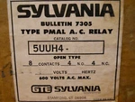 Joslynclark Sylvania 5UUH4-76 7305 Type Pmal Relay 10A 600VAC 120V/HZ 4NO/4NC. Fixed Price $3704.00.