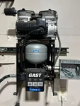 Gast Electric Air Compressor: Hp, 1 Stage, Horizontal, 0.53 Gal, 2.5 Cfm, 55. Fixed Price $500.00.