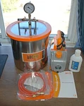 Bacoeng 3 Gallon Tempered Glass Lid Vacuum Chamber, Stainless Steel. Fixed Price $85.00.