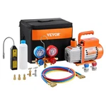 Vevor 4.5 Cfm Vacuum Pump And Gauge Set, Single Stage Rotary Vane Hvac Air. Fixed Price $221.20.