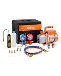 Vevor 4.5 Cfm Hvac Single Stage Rotary Vane Vacuum Pump And Manifold Gauge Kit. Fixed Price $139.90.