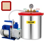Vevor 5 Gallon Vacuum Chamber With Cfm Vaccum Pump Kit 1/3HP Single Stage. Fixed Price $179.99.