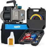 Vacuum Pump And Gauge Set, 1/4 Hp 3.5 Cfm Manifold Kit With. Fixed Price $154.11.