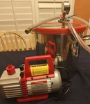 Hzautos Gallon Tempered Glass Lid Vacuum Chamber W/ 4.5 Cfm Oil Vapor Pump. Fixed Price $165.00.