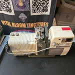 Alcatel Adixen 2021.I Dual Stage Rotary Vane Vacuum Pump W/ Tray For Sterrad Nx. Fixed Price $2000.00.