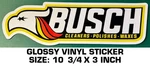 Busch Cleaners - Polishes Waxes Glossy Vinyl Decal Sticker Vintage Racing. Fixed Price $10.83.