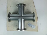 Stainless 4-WAY Cross QF40150X Has Four Nw Flanges Vacuum Lines. Fixed Price $85.00.