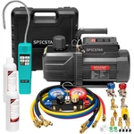 Hp 9.6CFM Stage Hvac Vacuum Pump W/4 Way Manifold Gauge Kit R12 R134A R22. Fixed Price $209.96.