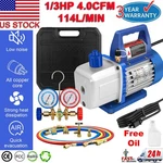 4CFM 1/3HP Air Vacuum Pump Hvac/auto Refrigerant Charging Manifold Gauge Set. Fixed Price $95.99.